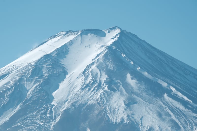 Serene Snow-Capped Peak Against Blue Sky