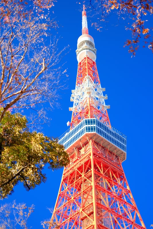 Tokyo Tower Against Autumn Sky